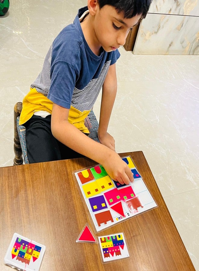 FUN FRY Build A Castle Puzzle Game for Kids | Montessori Velcro-Based Logic Toy | Educational Pattern Matching Board Game for Boys & Girls Age 3-7 Years - Image 2